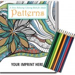 Custom Imprinted Relax Pack - Patterns Coloring Book for Adults + Colored Pencils