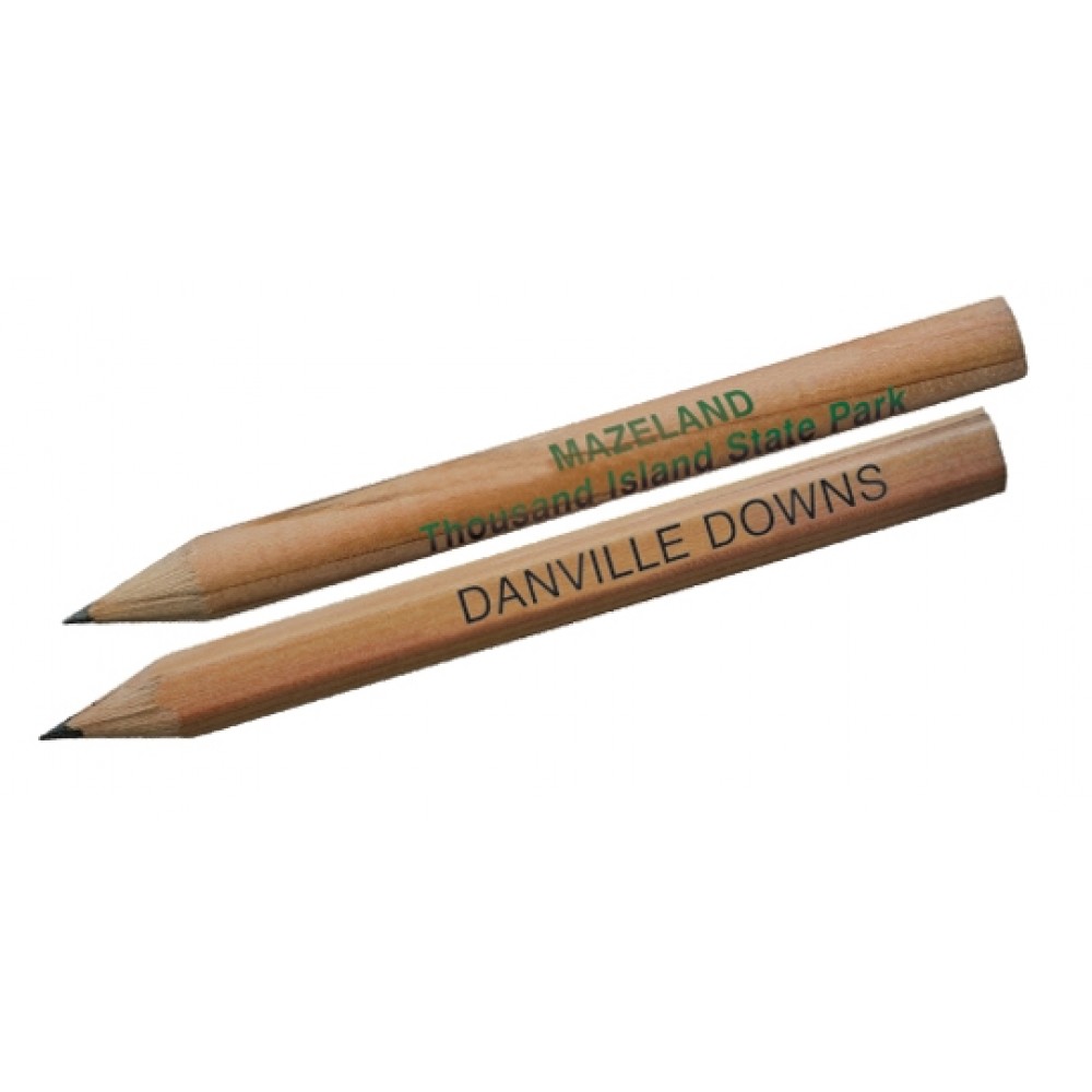 Custom Imprinted Round Natural Finish Golf Pencil