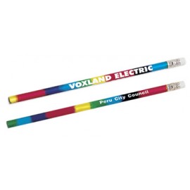 Custom Imprinted Rainbow Foil Multi Colored Foil Pencil