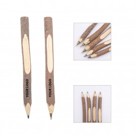 Custom Imprinted Natural Bark Ballpoint Pen Pencil Set