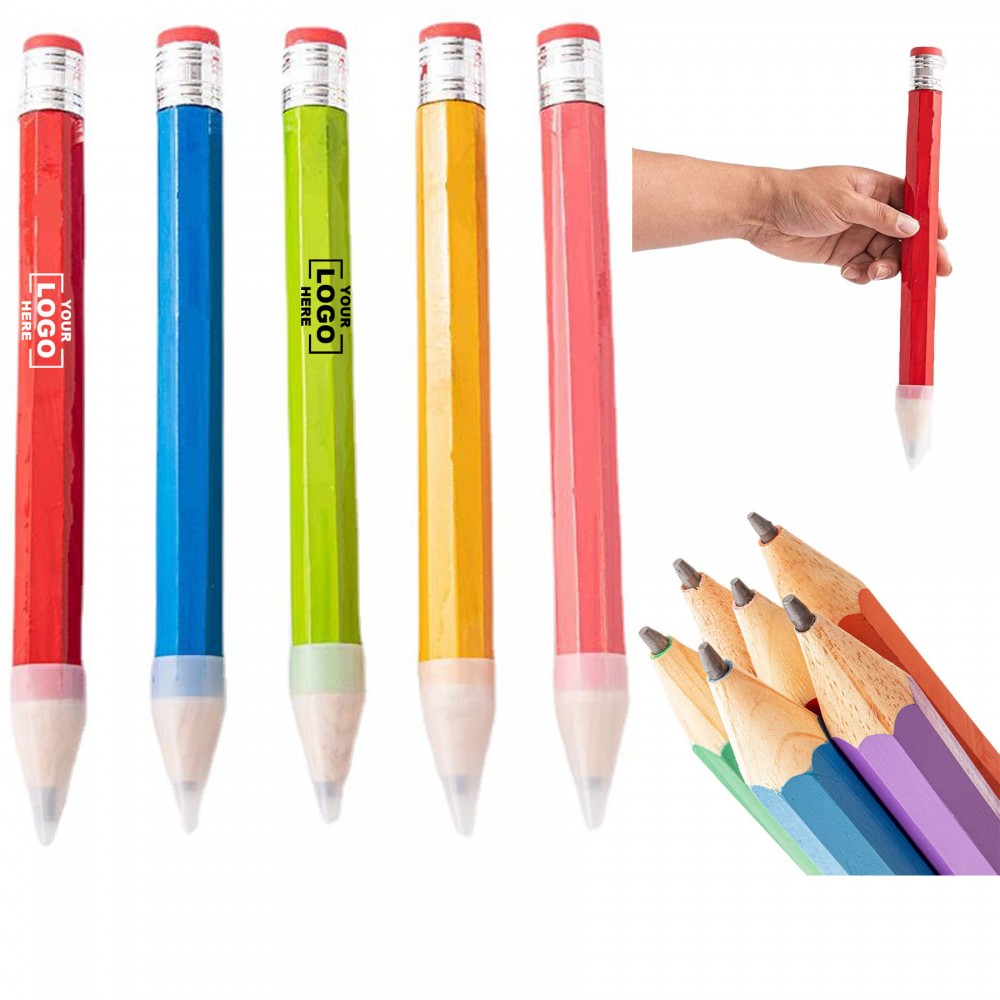 Custom Imprinted 13" Novelty Oversized Wooden Colored Pencils W/ Cap
