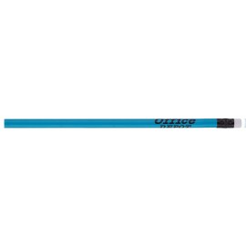 Custom Imprinted Neon #2 Pencil with White Eraser (Neon Blue)