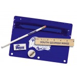 Custom Imprinted Premium Translucent School Kit w/ Pencil, 6" Ruler, Eraser & Sharpener (Spot Color)