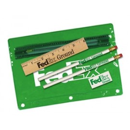 Premium Translucent Pouch School Kit w/2 Pencils Logo Branded  Premium Translucent Pouch School Kit w/2 Pencils Logo Branded