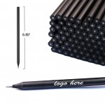 Logo Branded 6.85" Round Black Wooden Pencil