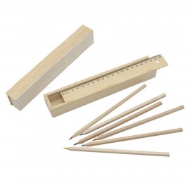 6 Colors Wooden Pencil W/ Box Logo Branded