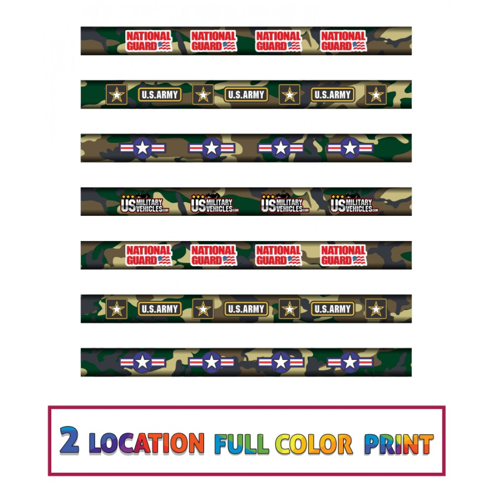 Carpenter "Camo" Pencils #2 lead - Full color Print Custom Imprinted