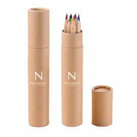 12-Piece Colored Pencil Set in Wood Tube Custom Imprinted