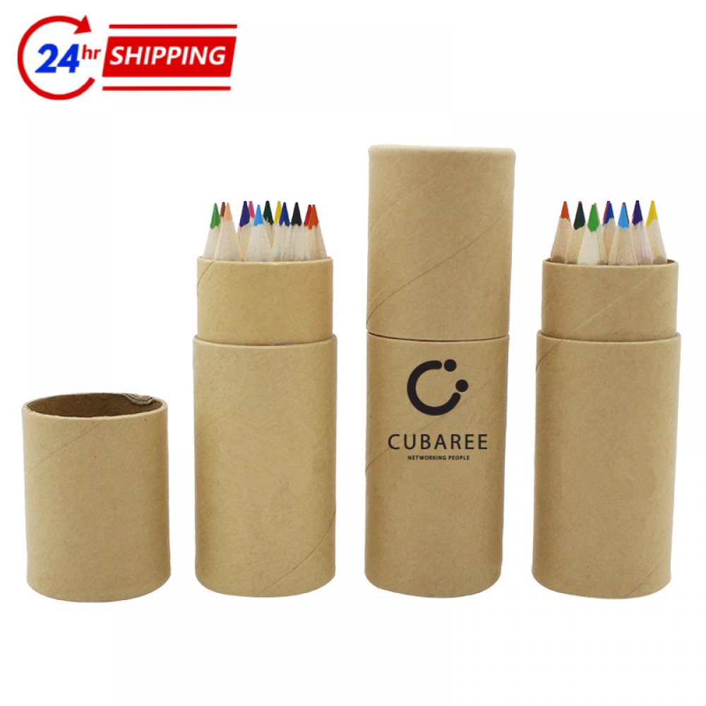 12 Color Pencil Set Logo Branded 12 Color Pencil Set Logo Branded