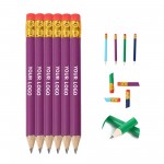 Wooden HB Pencil With Eraser Assorted Colors Custom Printed
