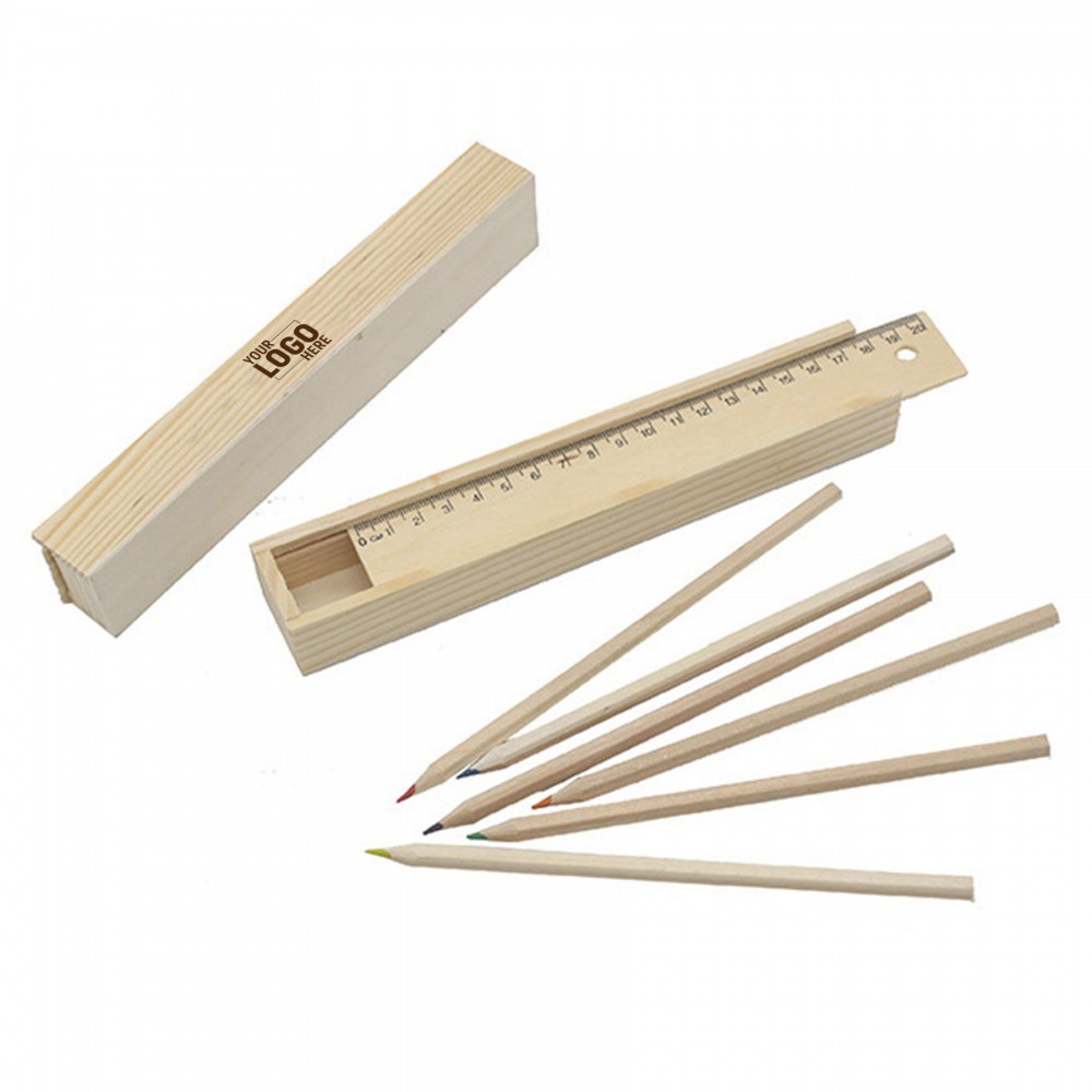 6 Colors Wooden Pencil Logo Branded