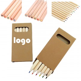 6 Color Wooden Pencil Set In Box Custom Imprinted