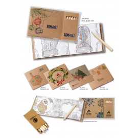 Logo Branded Holiday Theme Adult Coloring Book & 6-Color Pencil Set To-Go Logo Branded Holiday Theme Adult Coloring Book & 6-Color Pencil Set To-Go