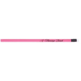 Neon #2 Pencil with White Eraser (Flamingo Pink) Custom Imprinted