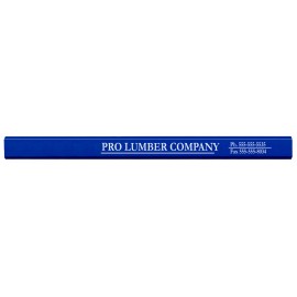 Logo Branded Made In The USA Carpenter 700 Flat Medium Lead Solid Pencil (Royal Blue)