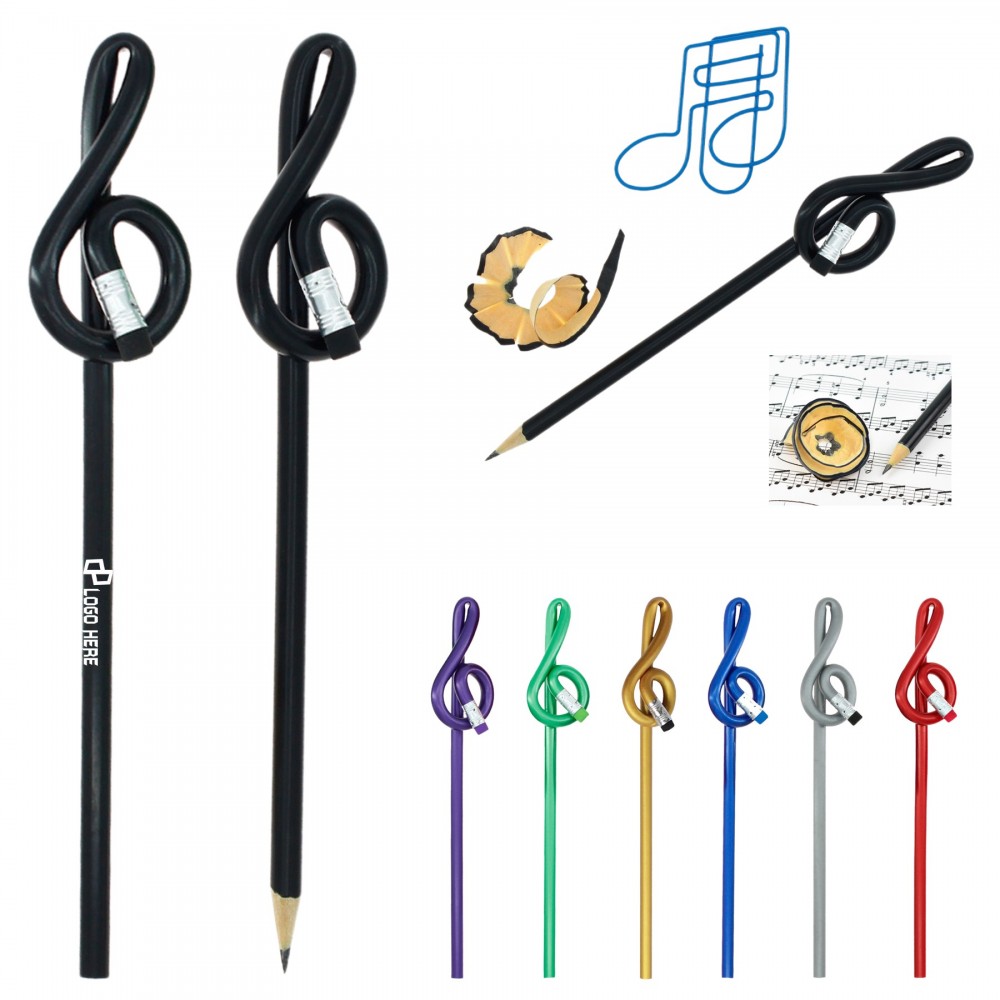 Musical Note Pencil W/ Eraser Custom Imprinted Musical Note Pencil W/ Eraser Custom Imprinted