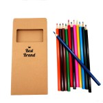 12 Piece Colored Pencil Set In Kraft Paper Packaging Custom Imprinted