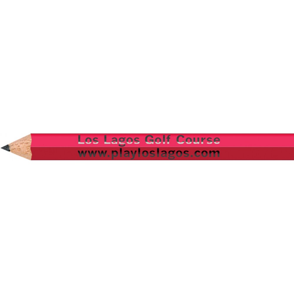 Logo Branded Neon Pink Hexagon Golf Pencils