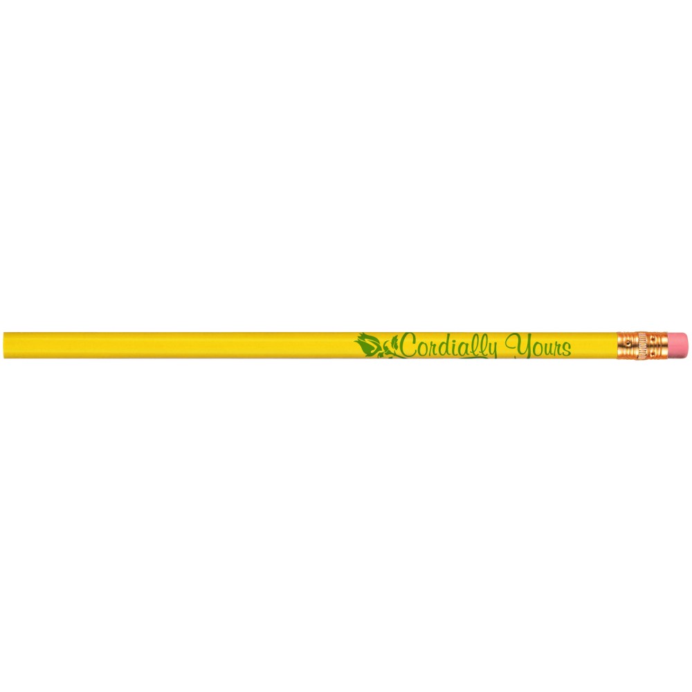 Logo Branded Abert Special Round #2 Pencil (Yellow/Red Eraser)