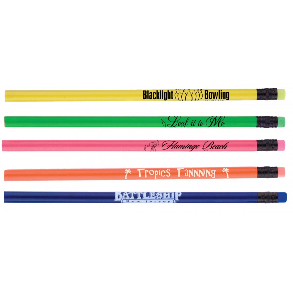 Tropicolor #2 Pencil w/Matching Eraser Custom Imprinted