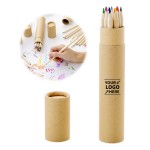Custom Printed 12 Color Wooden Pencil Set W/ Tube