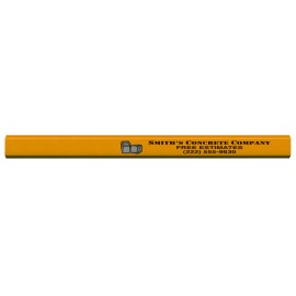 Custom Imprinted Made In The USA Carpenter 700 Flat Medium Lead Solid Pencil (Yellow)