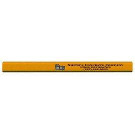 Custom Imprinted Made In The USA Carpenter 700 Flat Medium Lead Solid Pencil (Yellow)