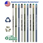 USA Made, Recycled Pencils with Eraser Logo Branded