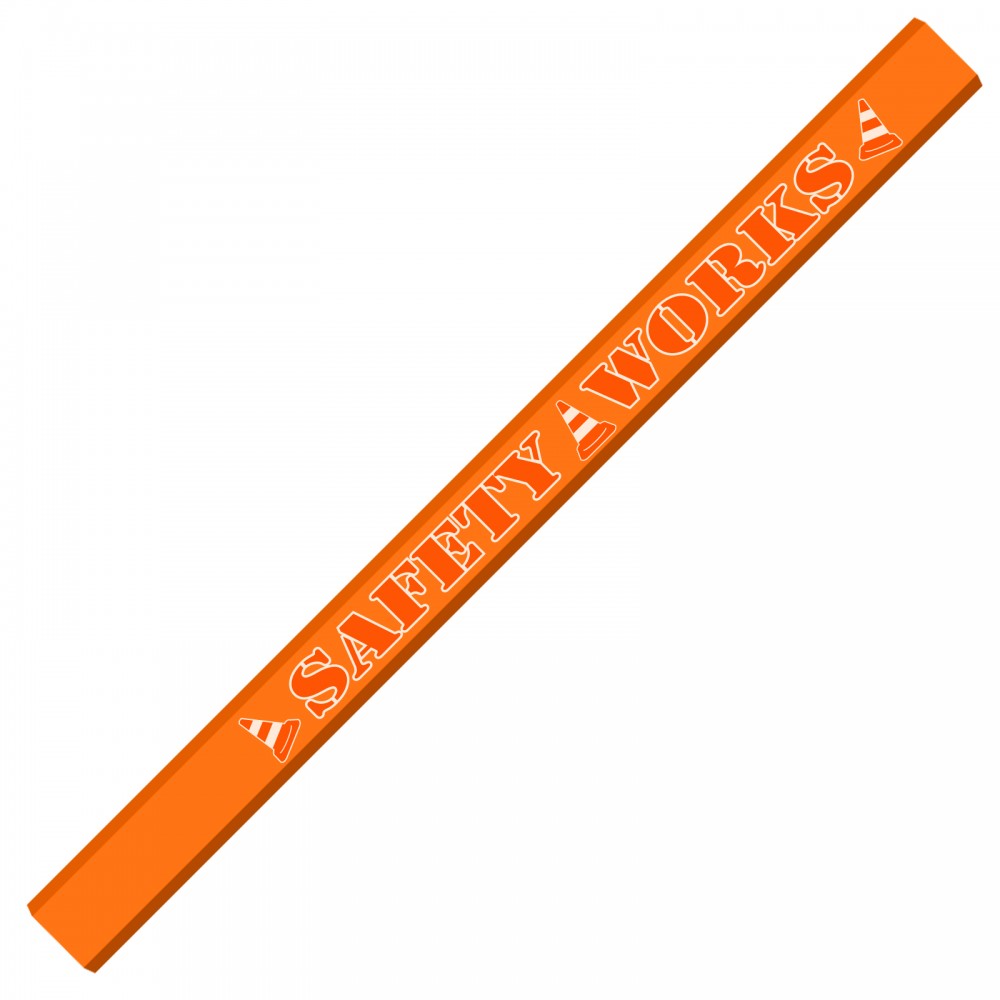 Custom Imprinted International Carpenter Pencil (Neon Orange)