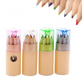 Promotional 12 Colored Pencils In Tube W/Sharpener