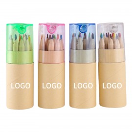 Custom Printed 12-Color Barrel Pencil Set