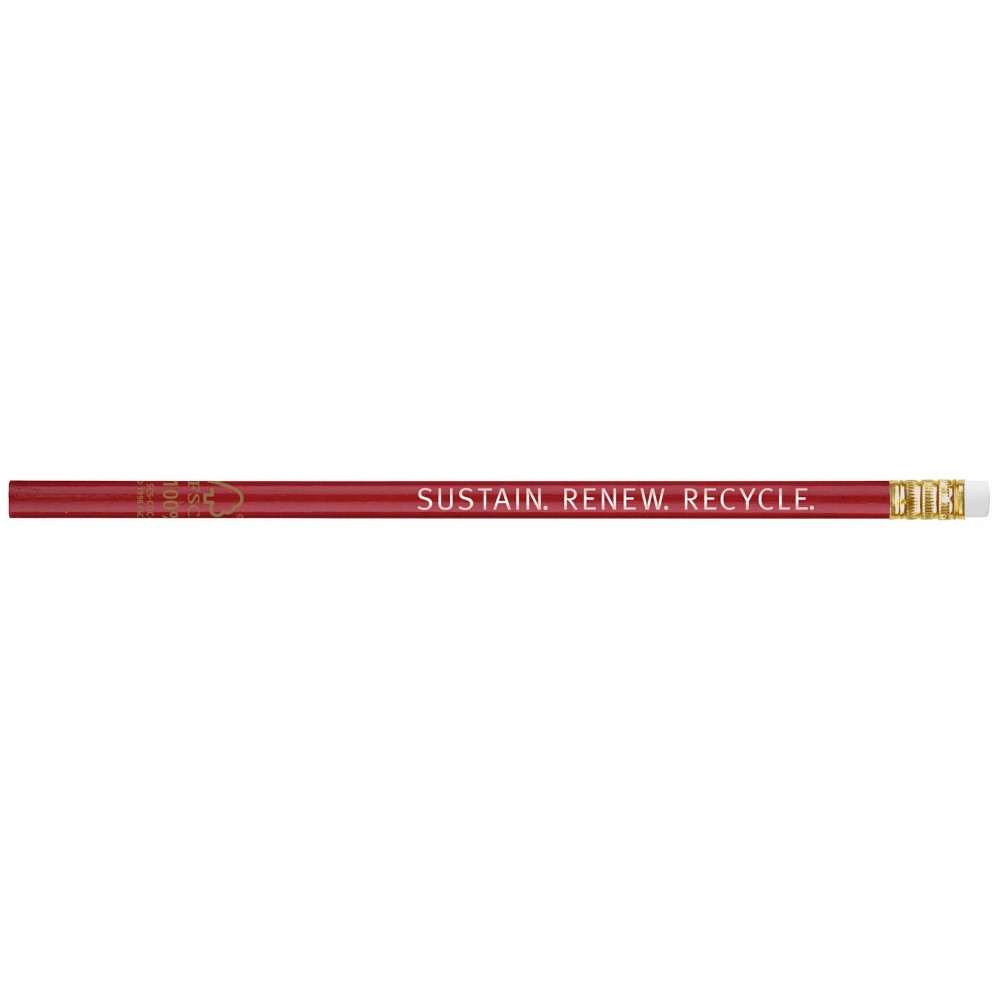 FSC Certified Round #2 Pencil (Red) Logo Branded FSC Certified Round #2 Pencil (Red) Logo Branded