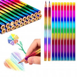Rainbow Multi Colored Pencils Logo Branded