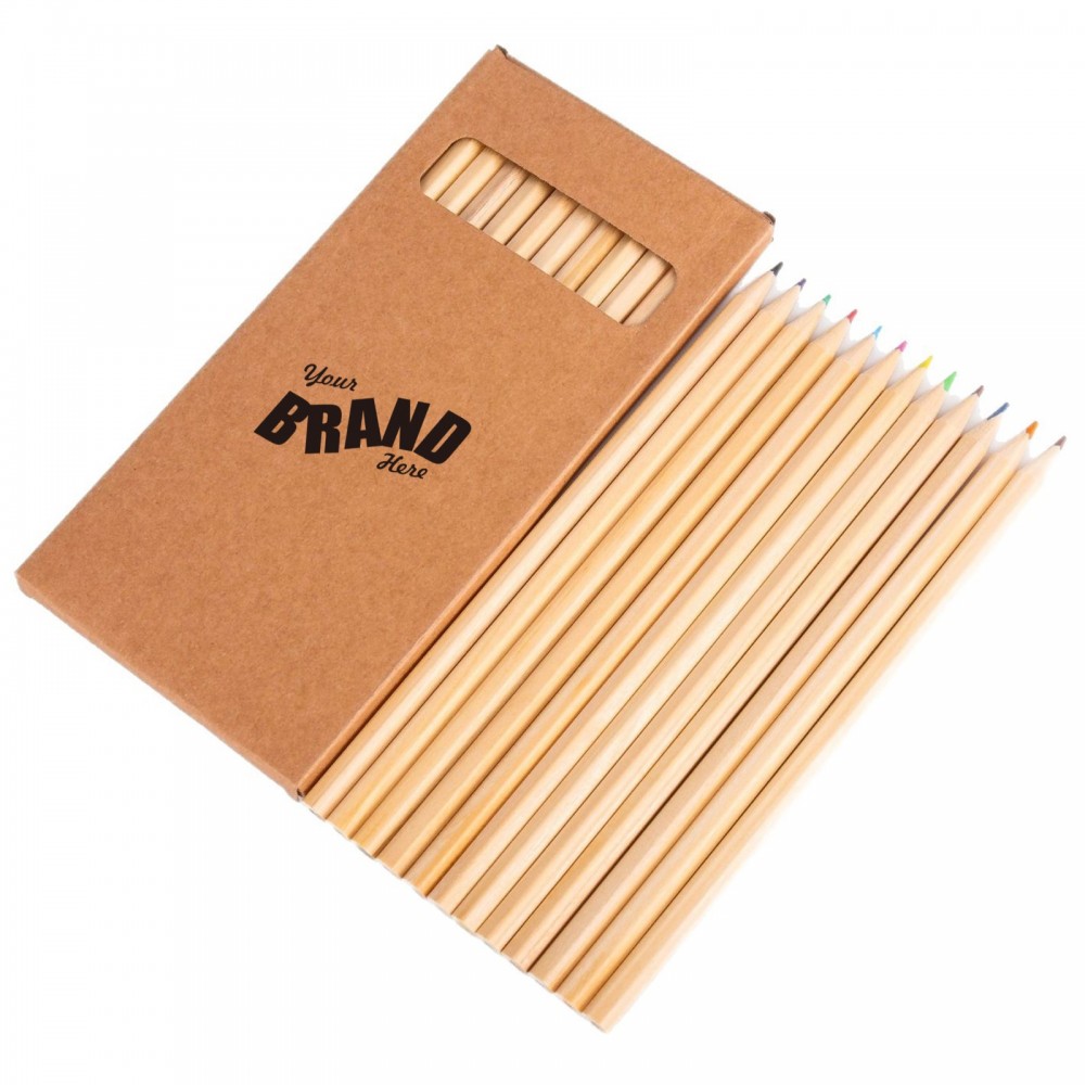 Custom Printed 12-Piece Colored Pencil Kit