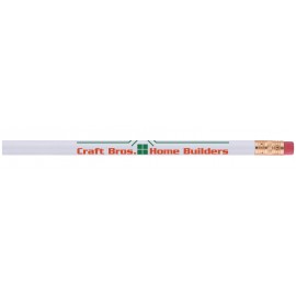 Jumbo Tipped Medium Pencil w/Eraser (White) Logo Branded