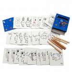 Custom Coloring Cards with Pencil Set Logo Branded