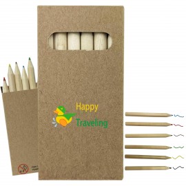 Colored Wood Pencil in Kraft Paper Box with Logo