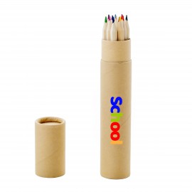 Wood Barrel Color Pencil Logo Branded  Wood Barrel Color Pencil Logo Branded