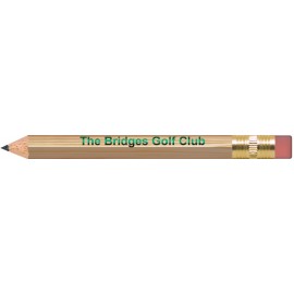 Natural Lacquered Hexagon Golf Pencils with Erasers Logo Branded