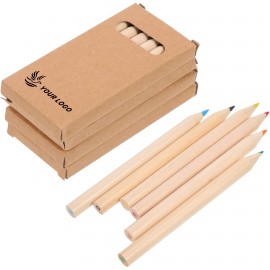 6 Color Wooden Pencil Set in Box with Logo