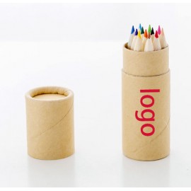 Logo Branded 12 Short Barrels Of Colored Pencils