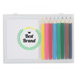 8 Piece Colored Pencil Art Set and Paper In Transparent Case Custom Printed
