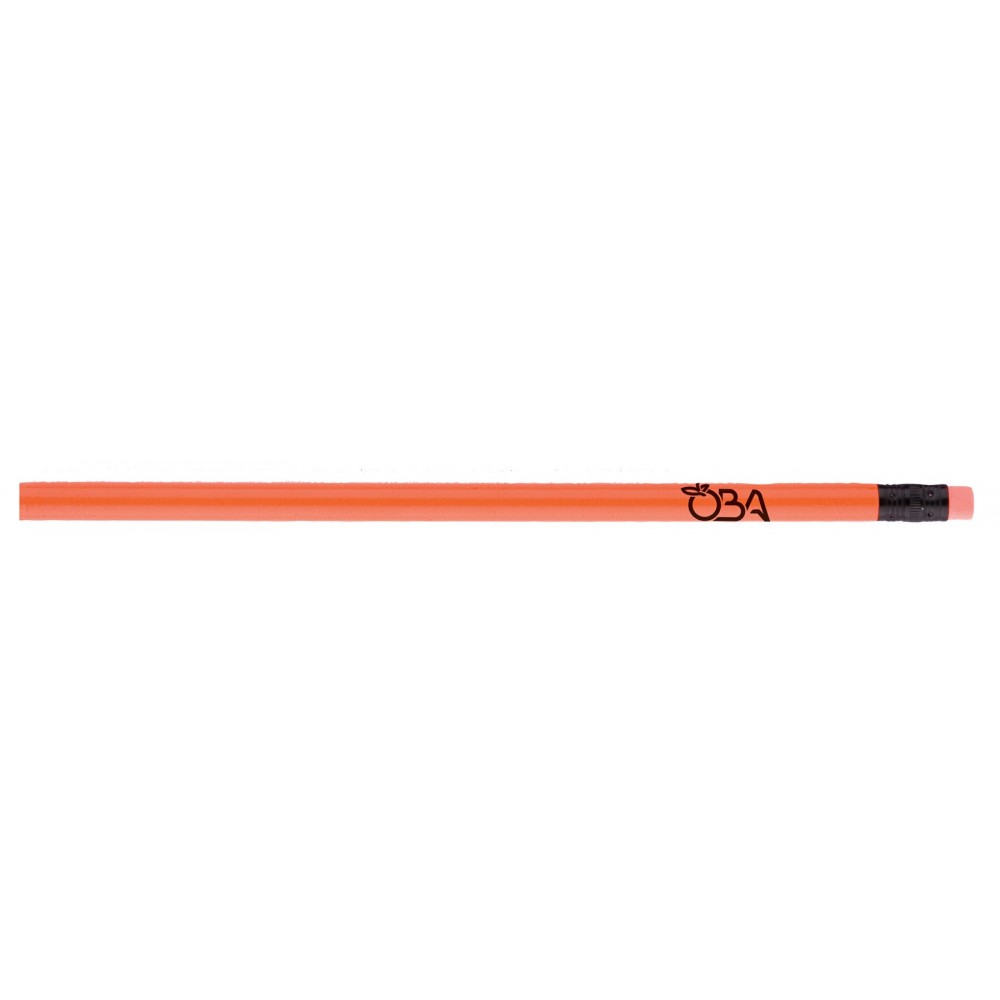 Logo Branded Tropicolor #2 Pencil w/Matching Eraser (Sunset Orange)