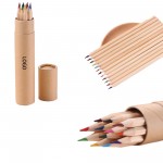 Barrel 12 Colors Draw Colored Pencils Custom Printed