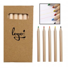 Six-Color Wood Color Pencil Box Custom Printed