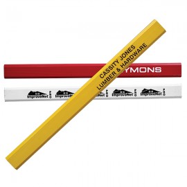 Custom Printed Enamel Finish Carpenter Pencil w/Hard Lead