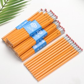 Round Shape Pencil W/ Eraser Logo Branded