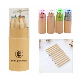12-Piece Colored Pencils Set w/Sharpener Logo Branded