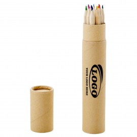 12 Pack Colored Pencils Bulk with a Tube Custom Printed  12 Pack Colored Pencils Bulk with a Tube Custom Printed