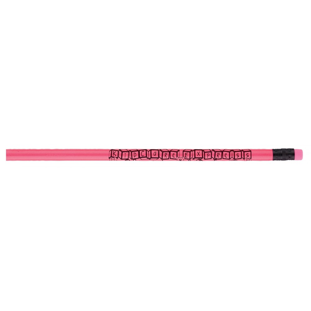 Logo Branded Tropicolor #2 Pencil w/Matching Eraser (Flamingo Pink)